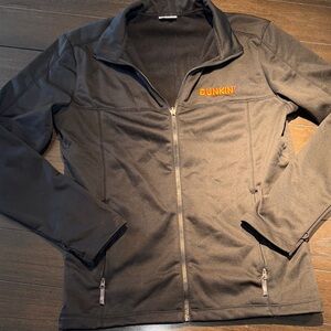 Dunkin' Black Zip-Up Jacket with Orange Logo